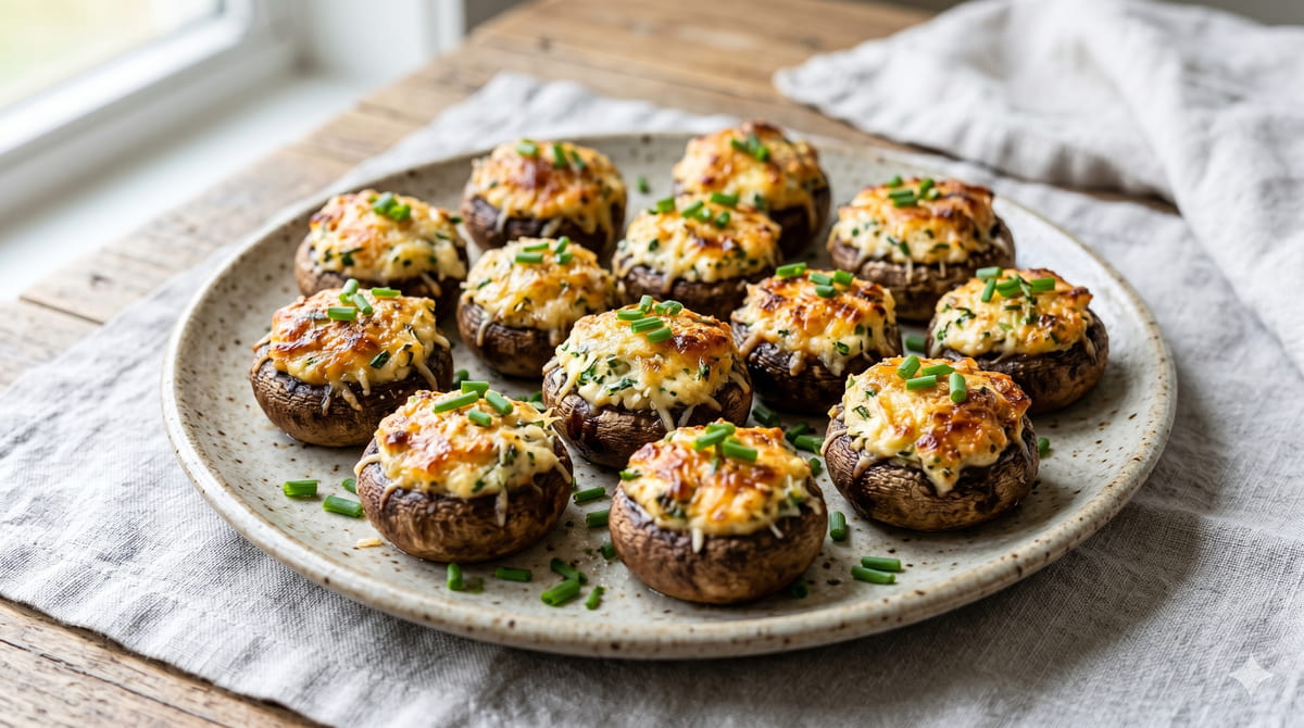 Air Fryer Stuffed Mushrooms