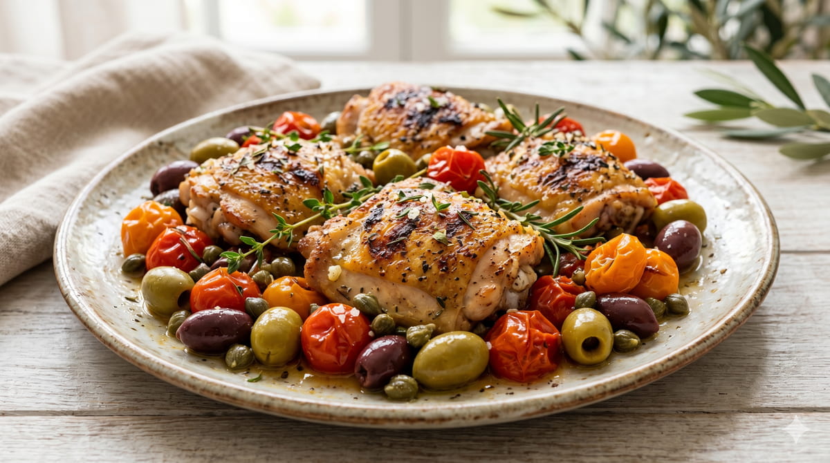 Mediterranean Chicken with Olives & Tomatoes