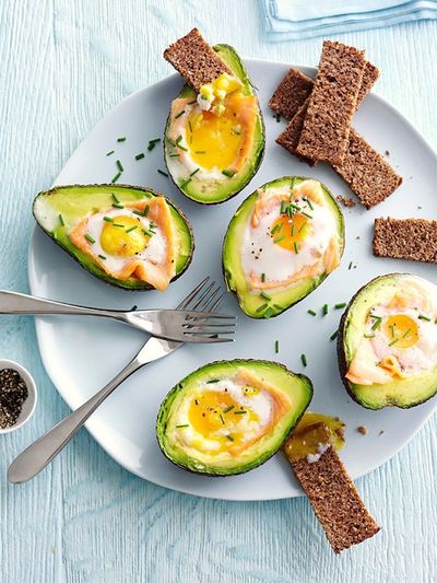 Baked Avocado with Smoked Salmon & Egg