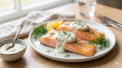 Baked Salmon with Horseradish Cream Sauce