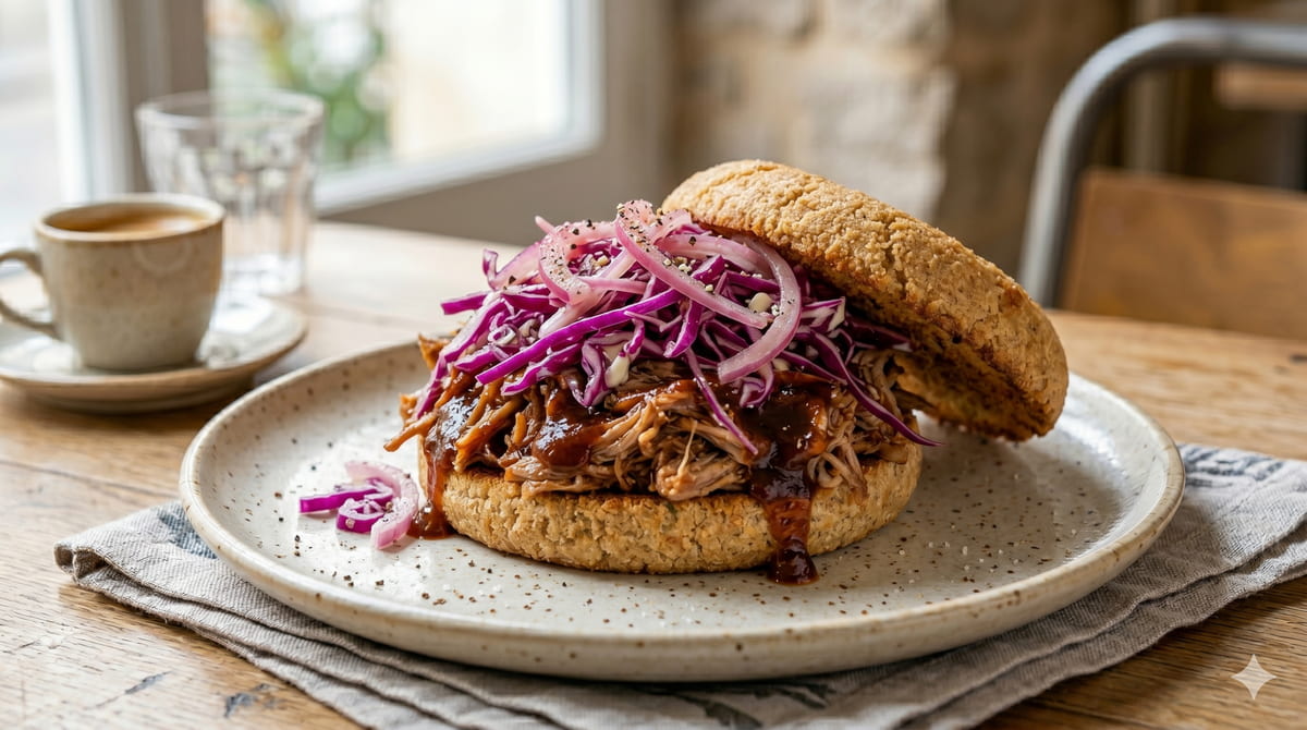 BBQ Pulled Pork Keto Sandwich