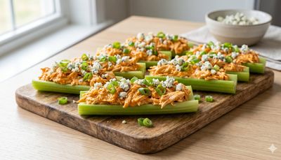 Buffalo Chicken Celery Boats