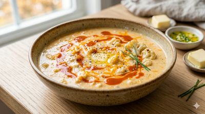 Cheddar Buffalo Cauliflower Soup