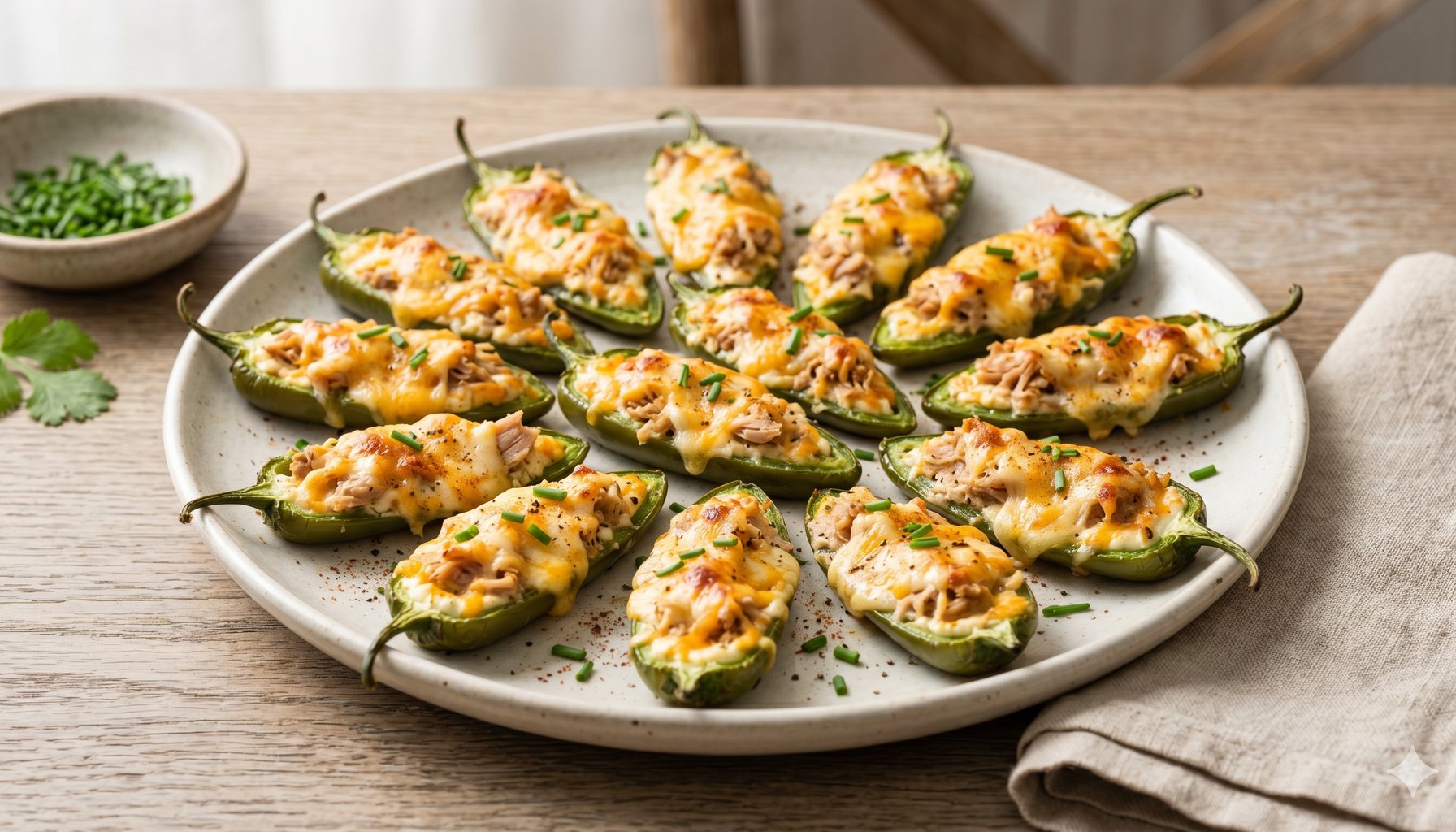 Cheesy Tuna Jalapeño Poppers