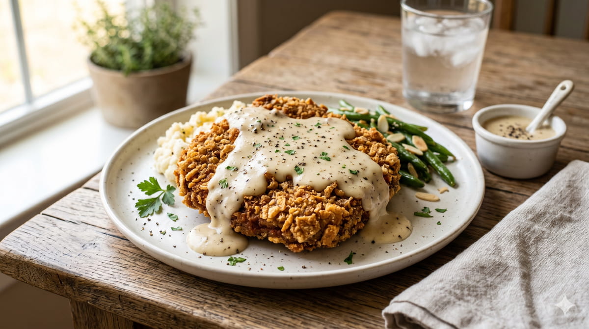 Chicken Fried Steak with Cream Gravy