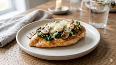 Chicken with Spinach & Mushrooms