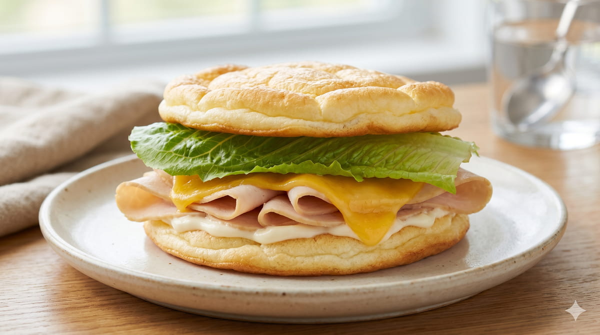 Cloud Bread Turkey Sandwich