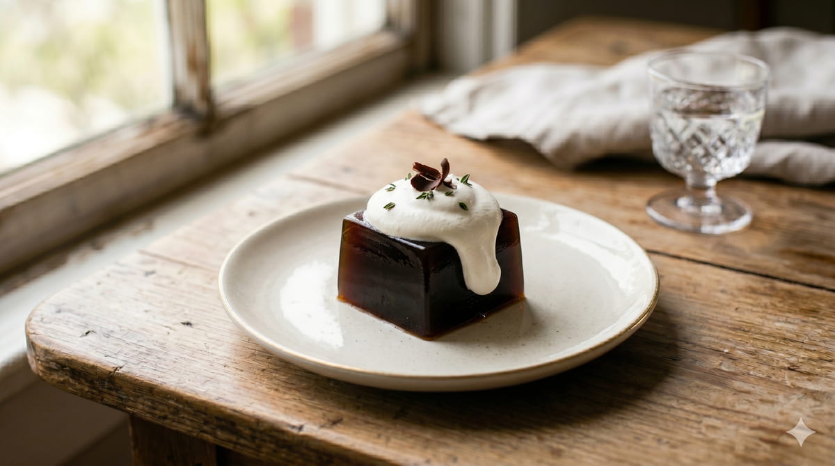 Coffee Jello with Whipped Cream