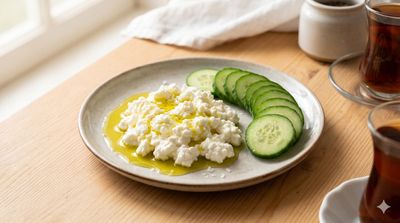 Cottage Cheese with Olive Oil & Cucumber