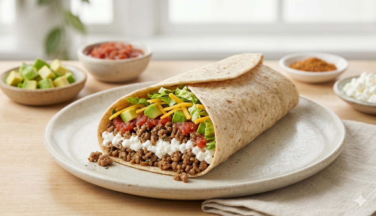 Cottage Cheese Taco Wrap