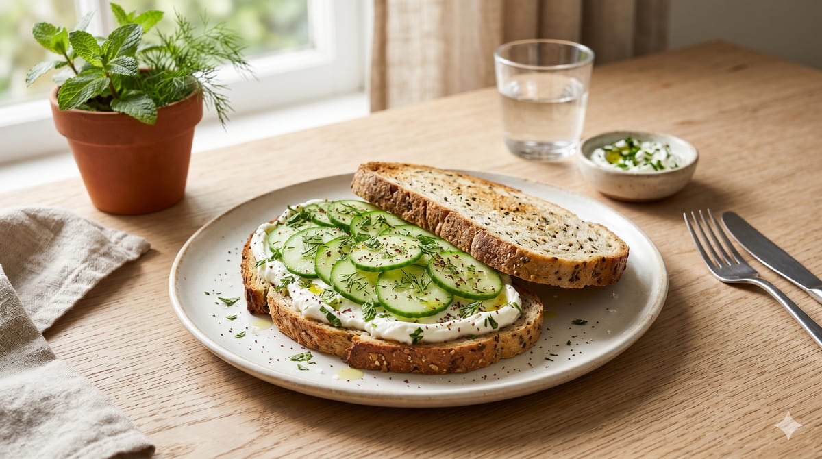 Cucumber Labneh Sandwich