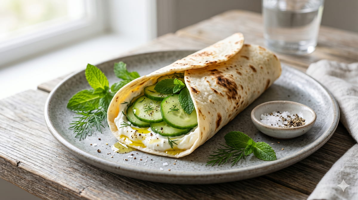 Cucumber Labneh Wrap