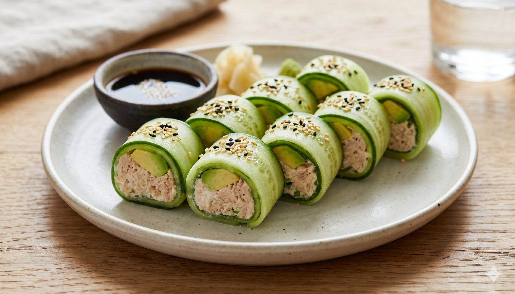 Cucumber Tuna Sushi Rolls