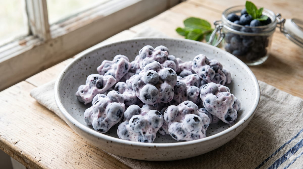 Frozen Blueberry Yogurt Clusters