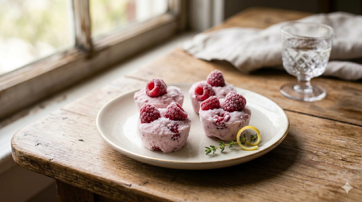 Frozen Raspberry Yogurt Bites