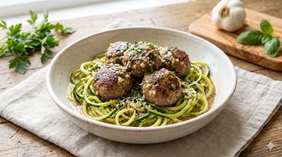 Garlic Butter Meatballs & Zoodles