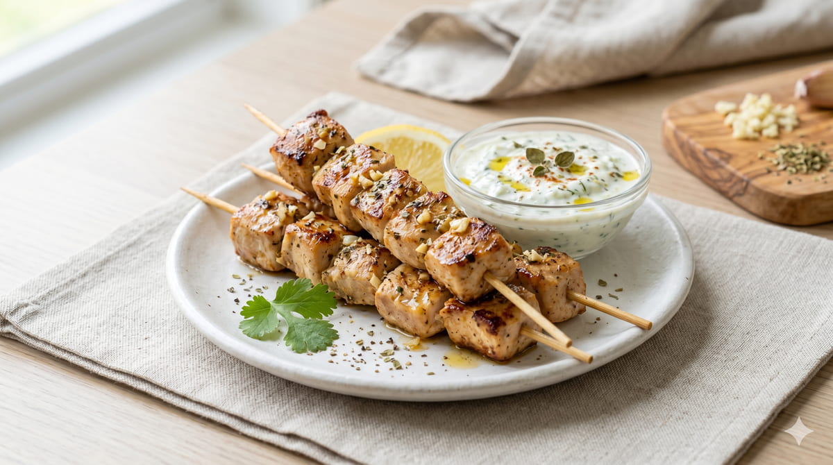 Greek Chicken Souvlaki Skewers
