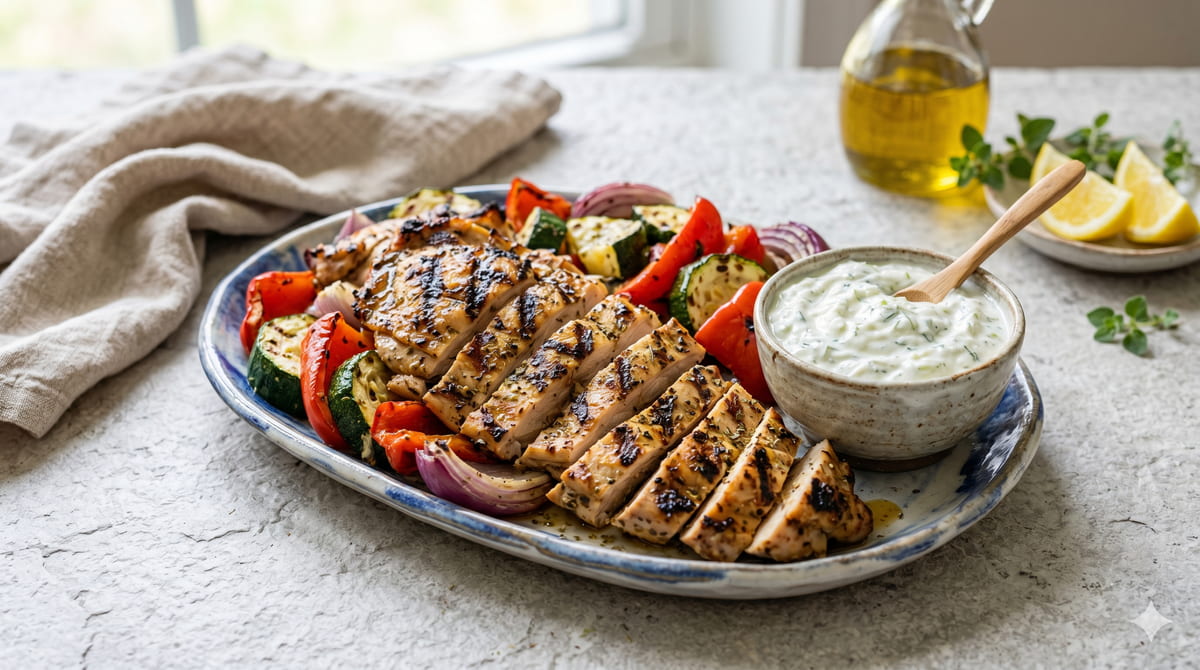 Grilled Mediterranean Chicken and Vegetables