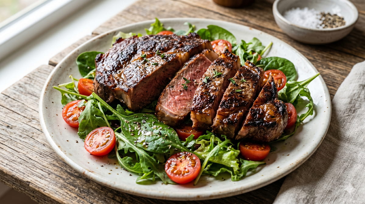 Grilled Steak with Mixed Salad