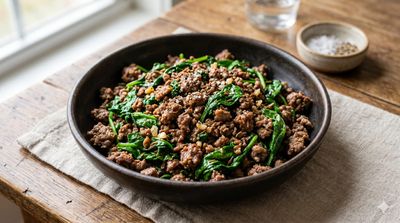 Ground Beef & Spinach Saute