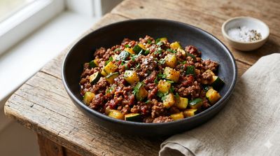 Ground Beef & Zucchini Saute