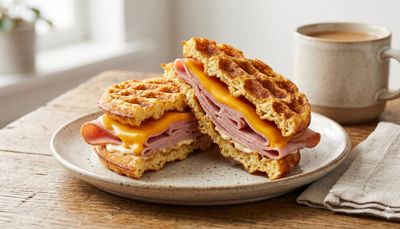 Ham & Cheese Chaffle Sandwich