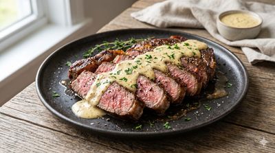 Mustard Sauce Beef Ribeye