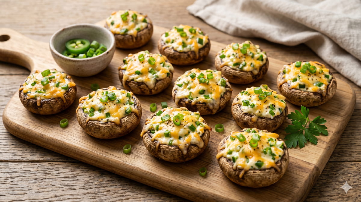 Jalapeño Popper Stuffed Mushrooms