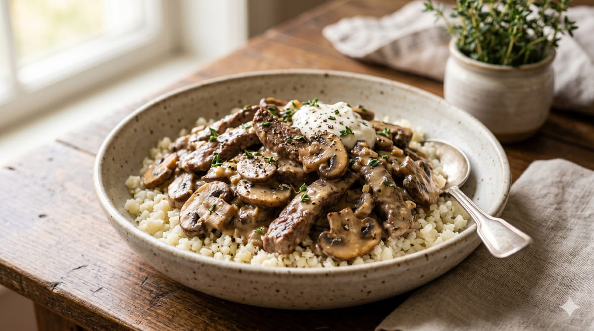 Keto Beef Stroganoff