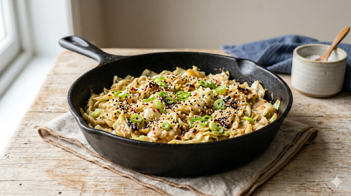 Cabbage & Almond Butter Stir-Fry