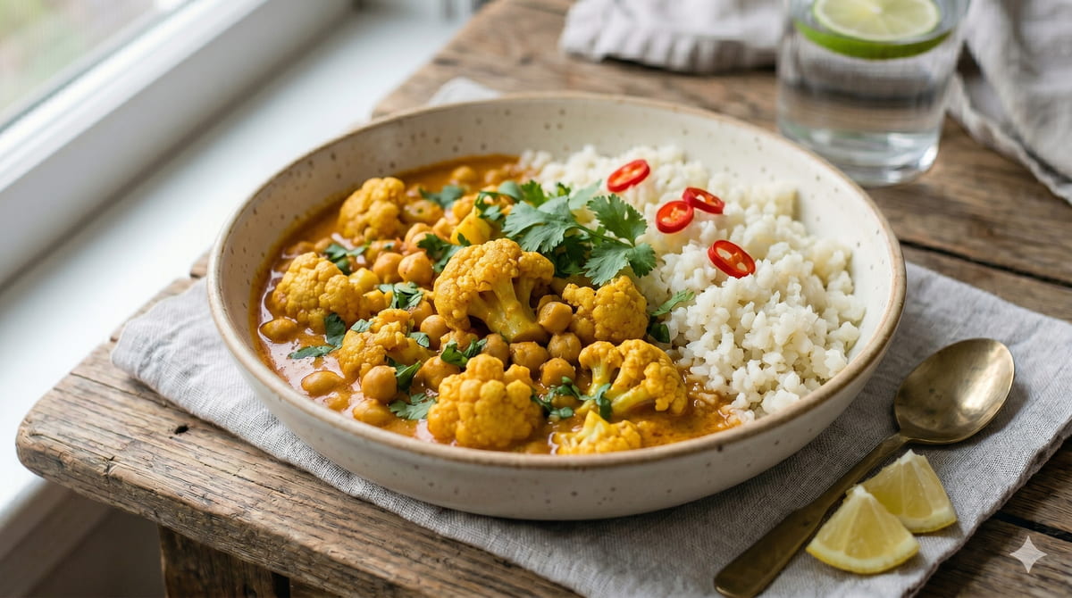 Cauliflower & Chickpea Coconut Curry