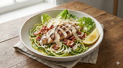 Chicken Caesar Zoodle Bowl