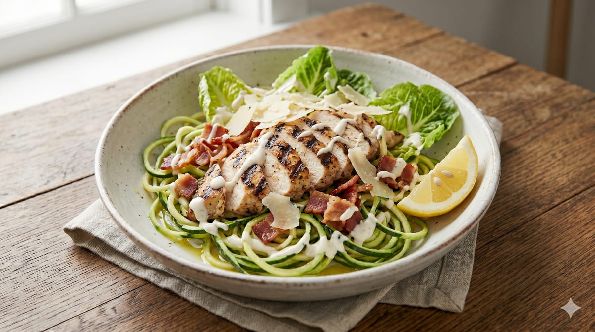 Chicken Caesar Zoodle Bowl