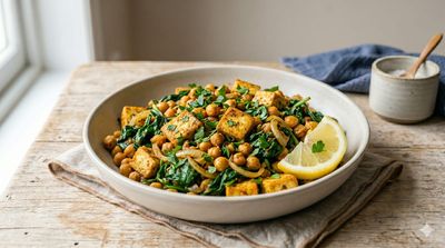 Chickpea & Spinach Stir-Fry with Tofu