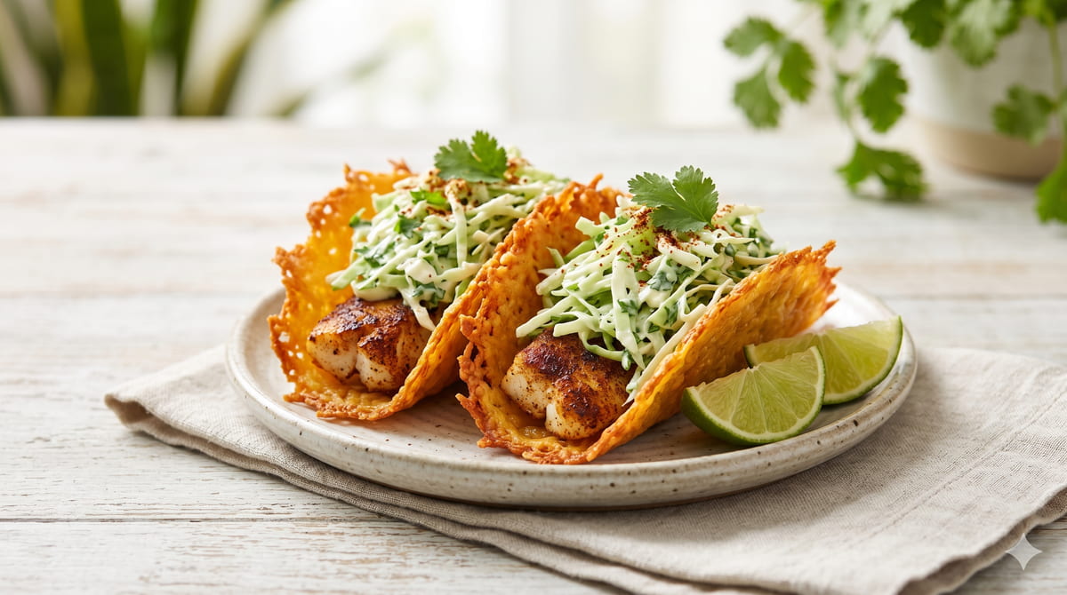 Keto Fish Tacos with Slaw