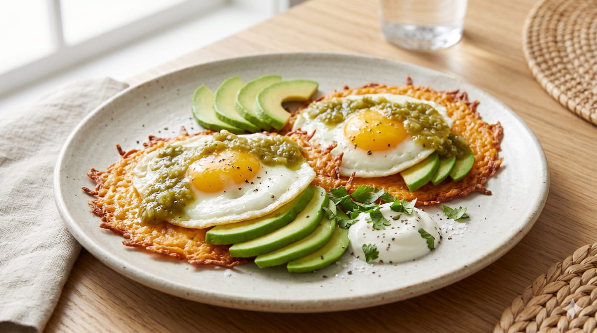 Keto Huevos Rancheros with Cheese Tortillas