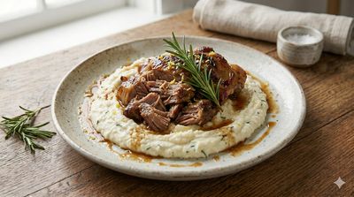 Keto Lamb Shoulder Roast with Rosemary Cauli Mash