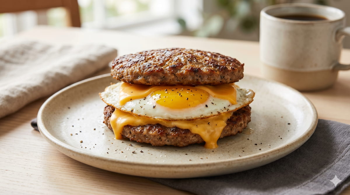 Keto McMuffin (Sausage Patty Bun)