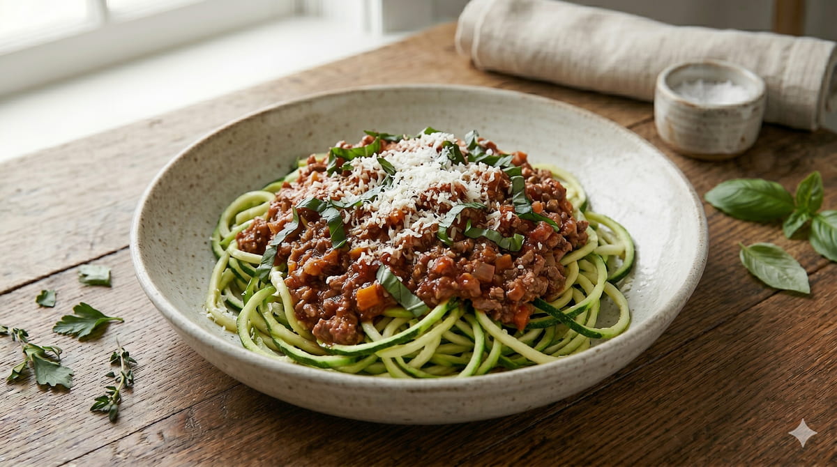 Keto Spaghetti Bolognese (over Zoodles)