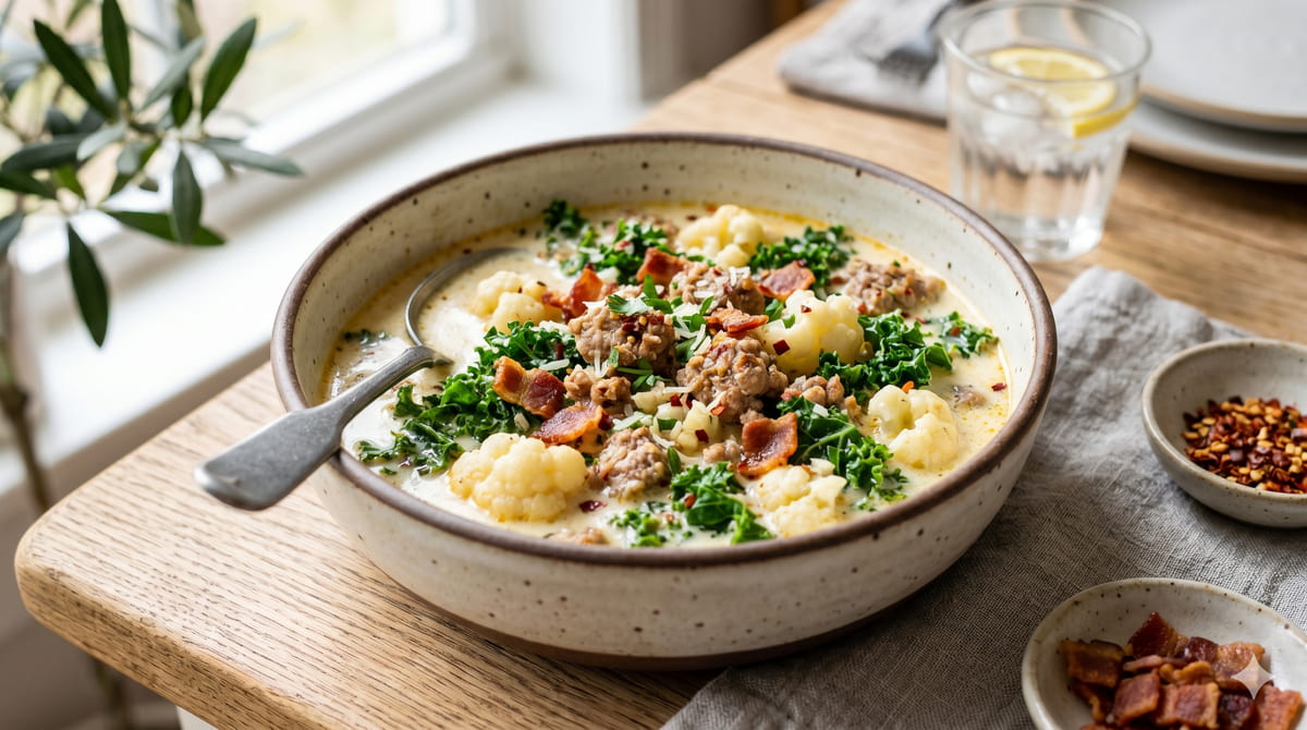Keto Tuscan Soup (Zuppa Toscana)