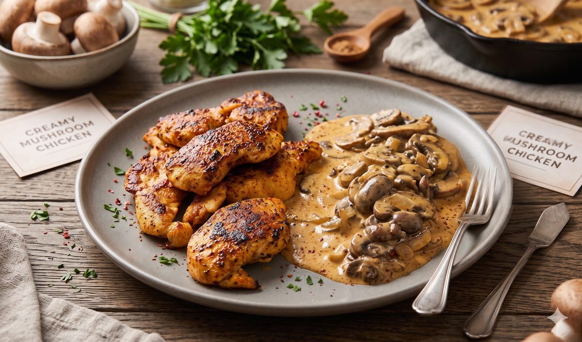 Paprika Cream Chicken with Mushrooms