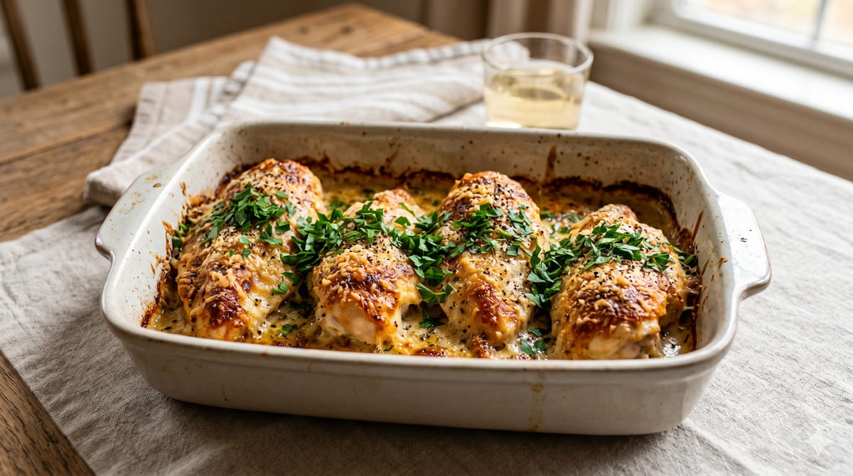 Parmesan-Baked Caesar Chicken