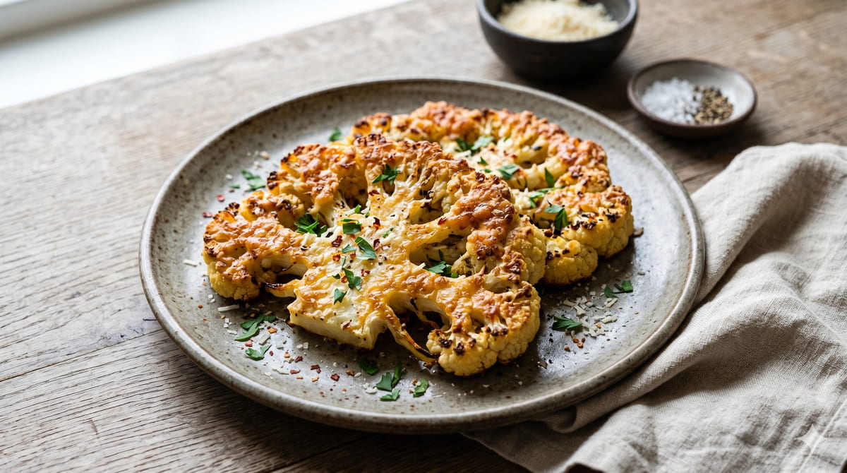 Parmesan-Crusted Cauliflower Steaks