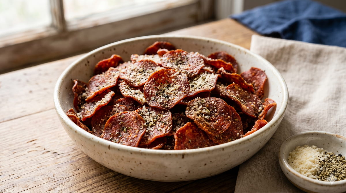 Pepperoni Pasta Chips