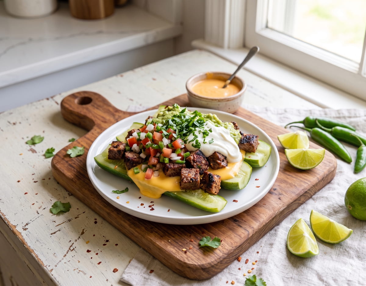 Pickle Nachos with Carne Asada