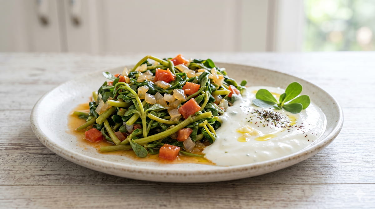 Purslane in Olive Oil with Yogurt