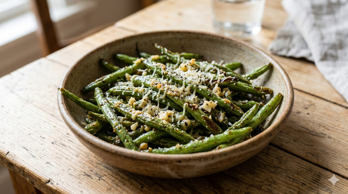 Roasted Garlic Parmesan Green Beans