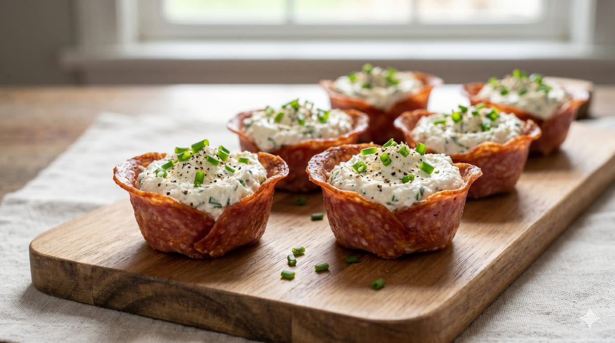 Salami Cream Cheese Cups