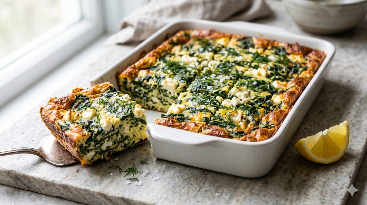 Spinach Feta Egg Bake
