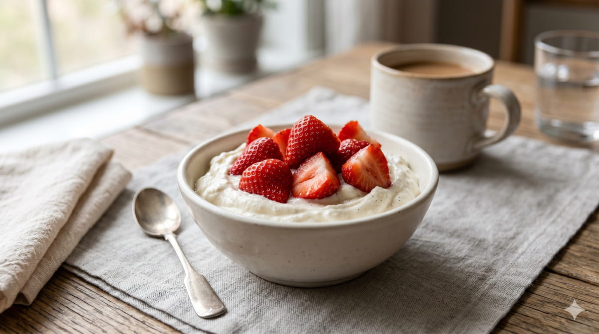 High-Protein Strawberries & Cream